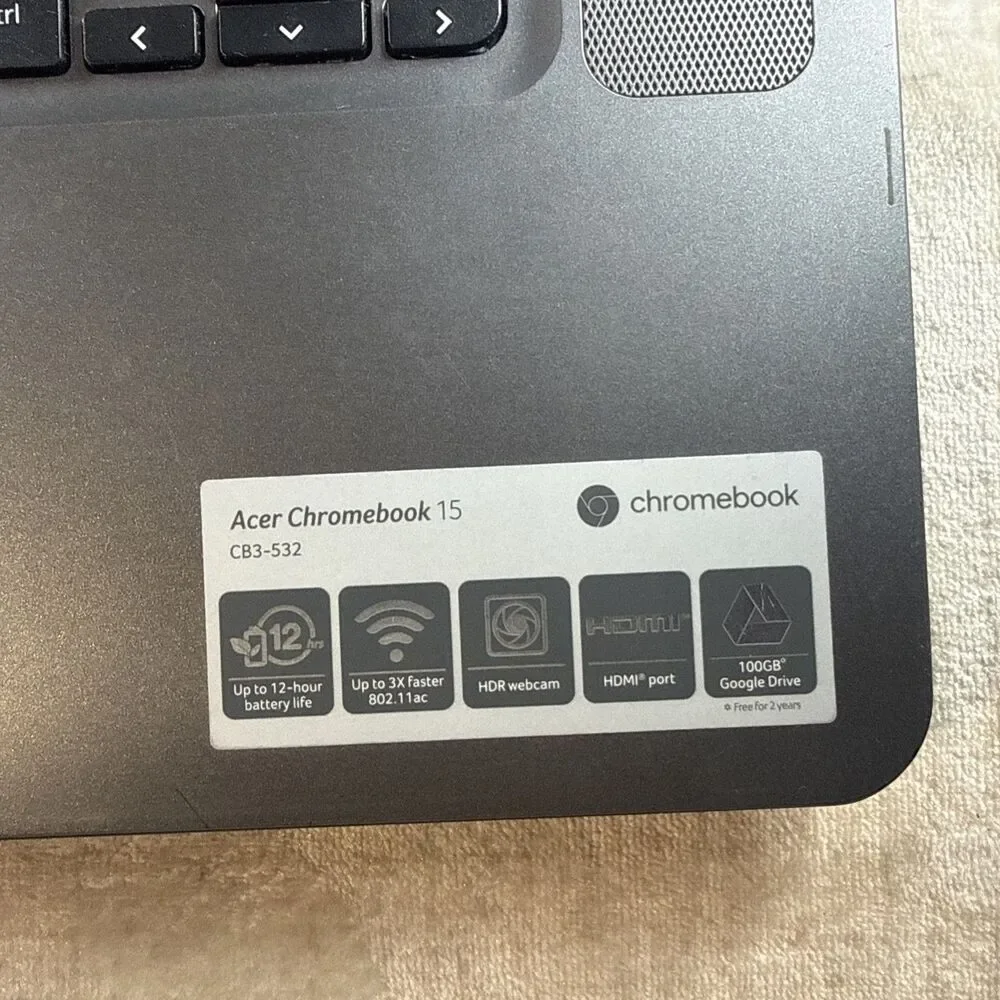 Acer ChromeBook CB3-532 Series Model: N15Q9 No Charger Bad Battery
